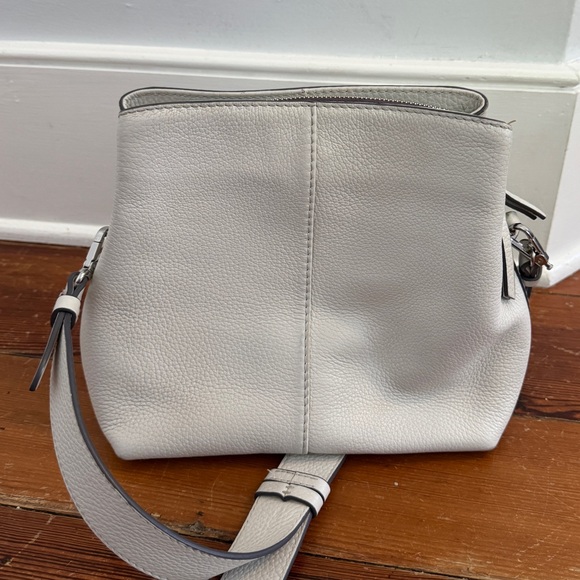 Radley London Dukes Place Medium Compartment Crossbody Gray Smooth Leather Silve - Picture 3 of 16